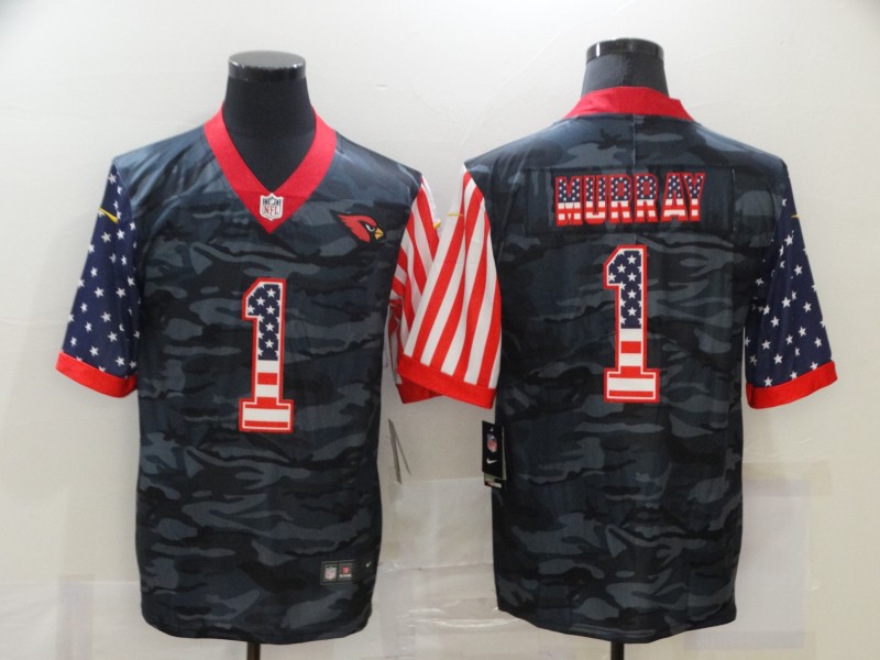 Men's Arizona Cardinals #1 Kyler Murray 2020 Camo USA Flag Limited Stitched NFL Jersey - Click Image to Close